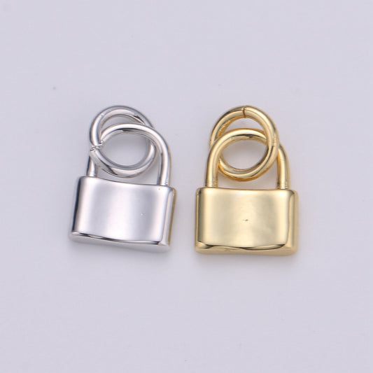 7X10mm Mini lock charm in 24k gold filled lock charm for earring bracelet necklace. Small dainty gold Padlock charm Silver Lock Jewelry