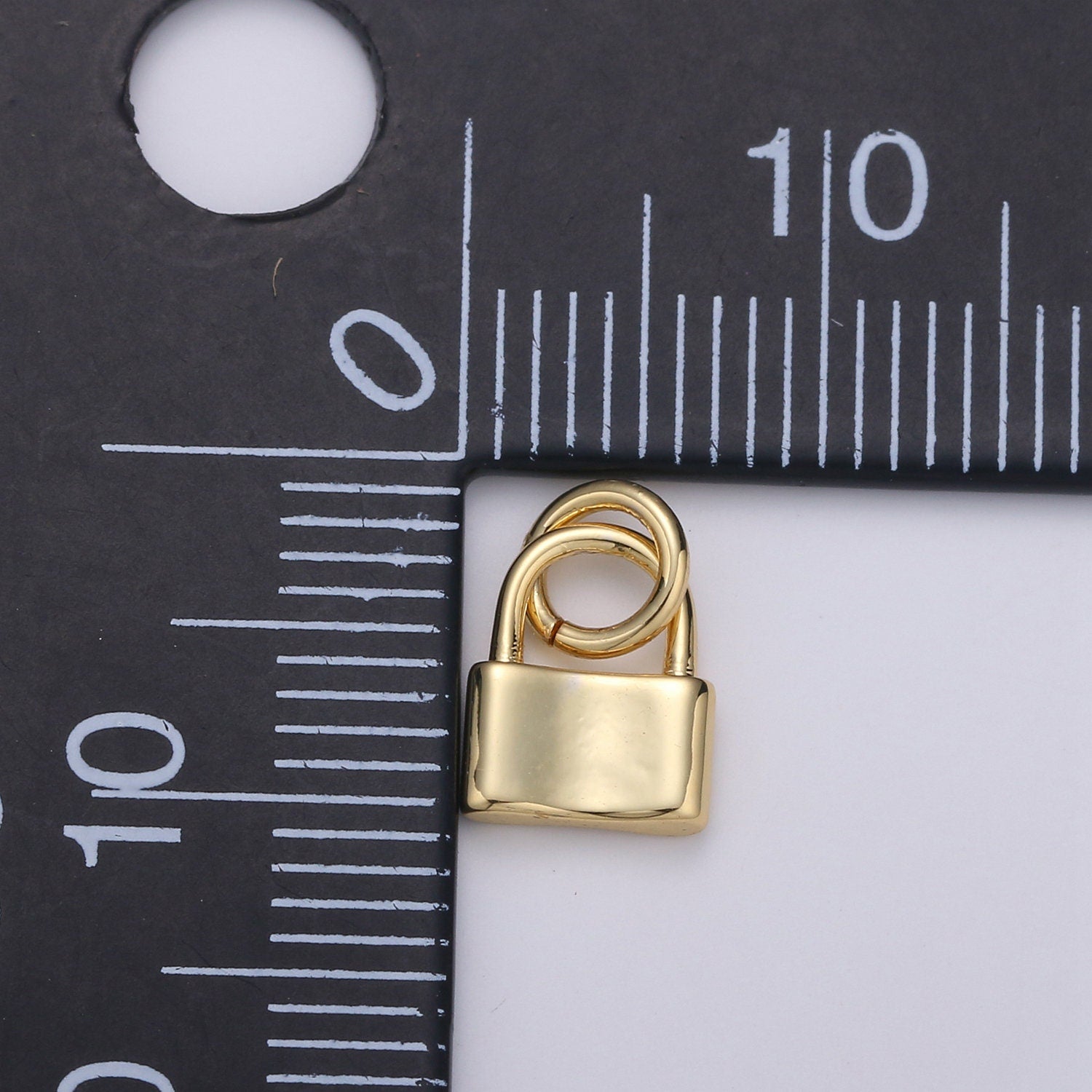 7X10mm Mini lock charm in 24k gold filled lock charm for earring bracelet necklace. Small dainty gold Padlock charm Silver Lock Jewelry