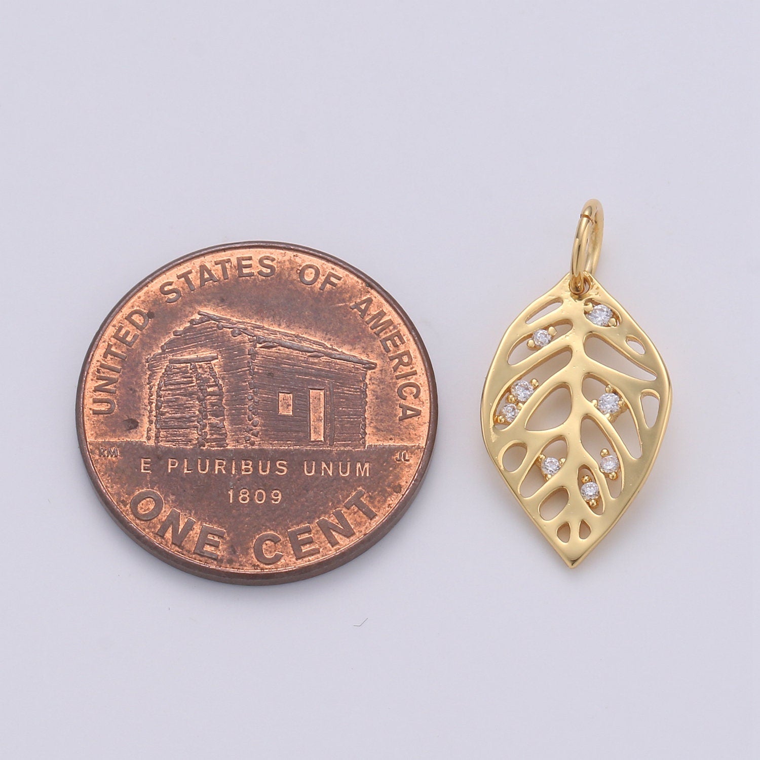 1x Dainty Gold Monstera Leaf Charms Pendant, Gold Leaf Charm DIY Earring Necklace Jewelry Accessory DIY Craft Micro Pave Charm, CHGF-1599