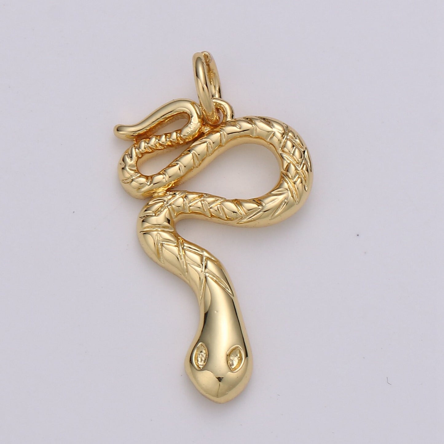 1pc 14k Gold Snake Charm, Gold Snake Pendant Charm, Charm, For Serpent Animal Venom DIY Jewelry, CHGF-1439