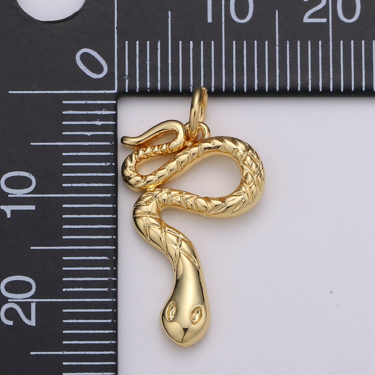 1pc 14k Gold Snake Charm, Gold Snake Pendant Charm, Charm, For Serpent Animal Venom DIY Jewelry, CHGF-1439
