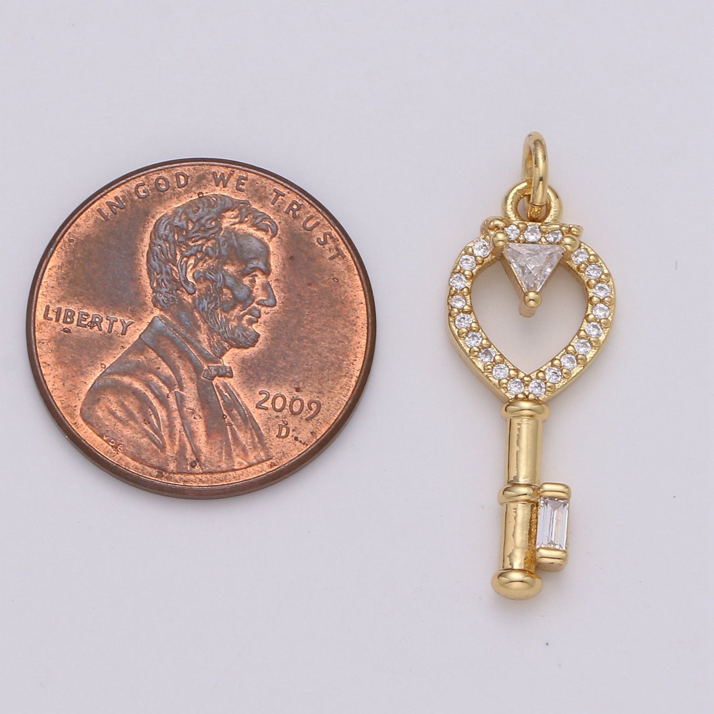 Dainty 24k Gold Key Charms, Love Charm, Cubic Charm , Micro Pave Silver Love Key charm Relationship Jewelry Inspired