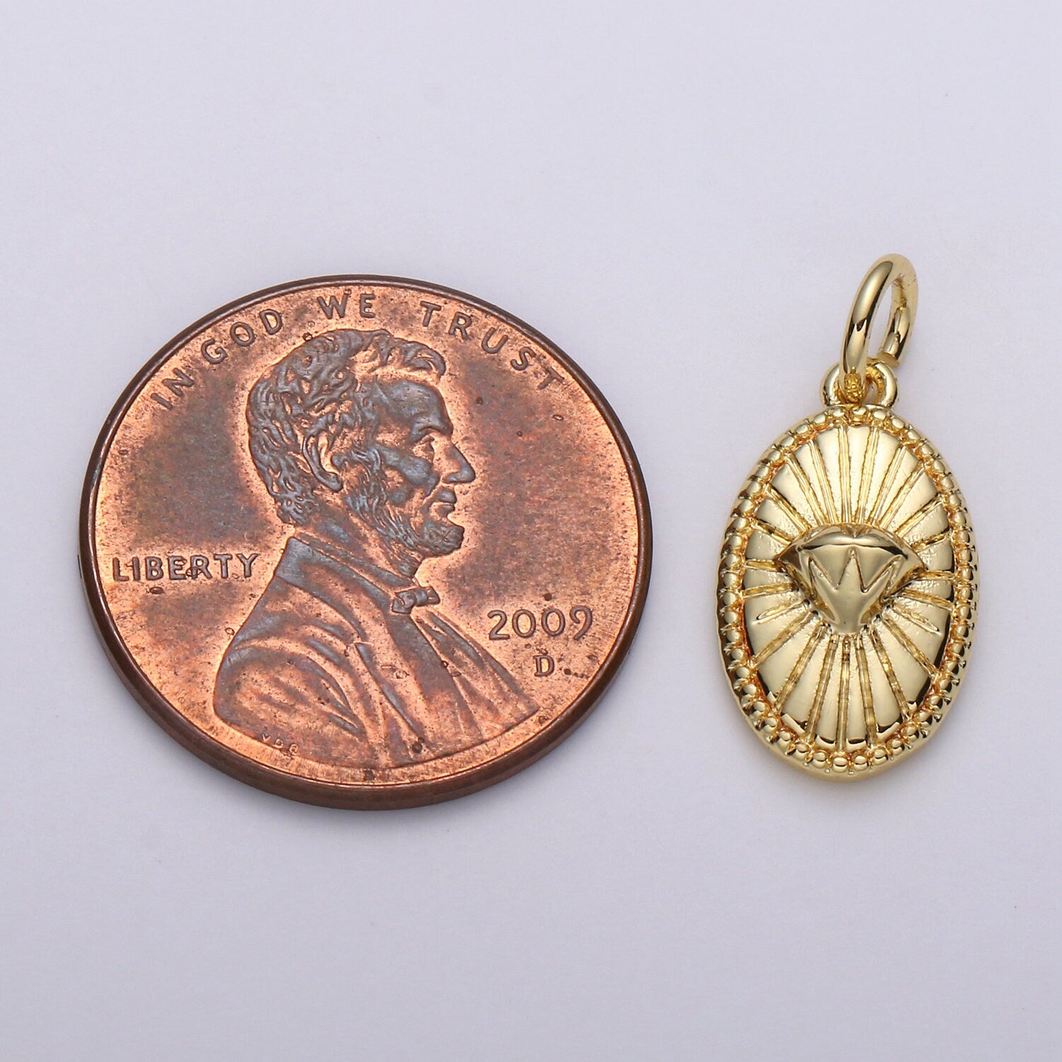 1pc Gold Diamond Pendant Charm, Dainty Oval Pendant Charm, Pendant, For DIY Jewelry