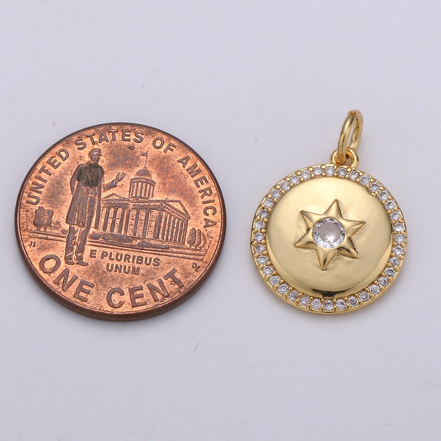 Micro Pave Celestial Jewelry Gold Star Charm Jewelry Making Supply 24K Gold Findings