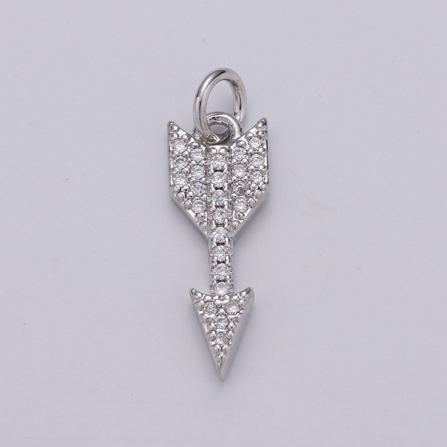Dainty 24k Gold Arrow Charm Mini Arrow Pendant Micro Pave Charm for Bracelet Earring Necklace Making