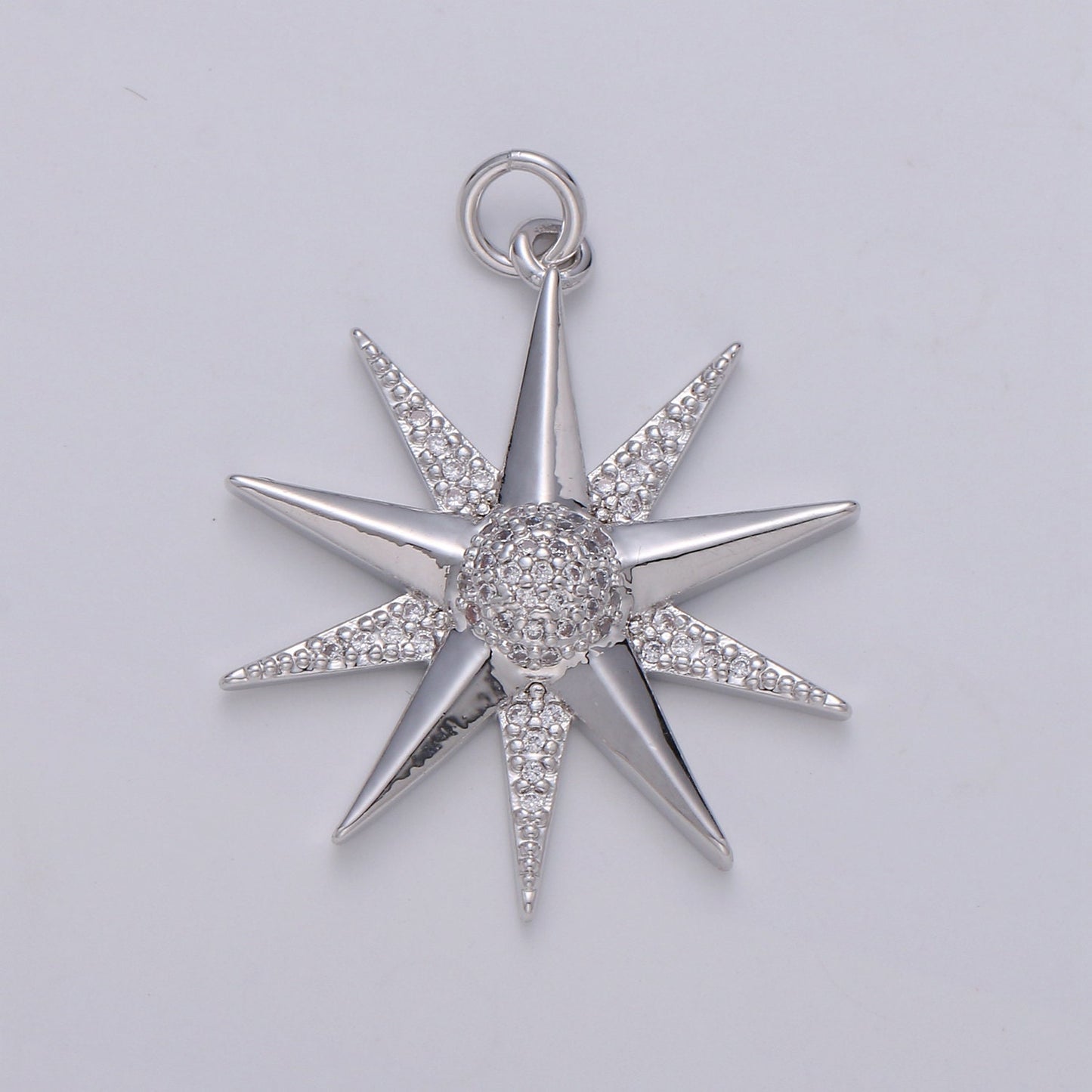 1x Micro Pave Star Charms, Cubic Zirconia Charms, CZ Charms, Gold Star Charm, Necklace Pendant Bracelet Charms Silver Star Celestial Jewelry