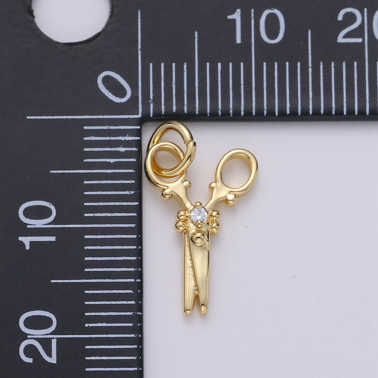 1pc 14k Gold Scissor Pendant Charm, Dainty scissor charm Pendant, For Jewelry Making Supply, CHGF-1663