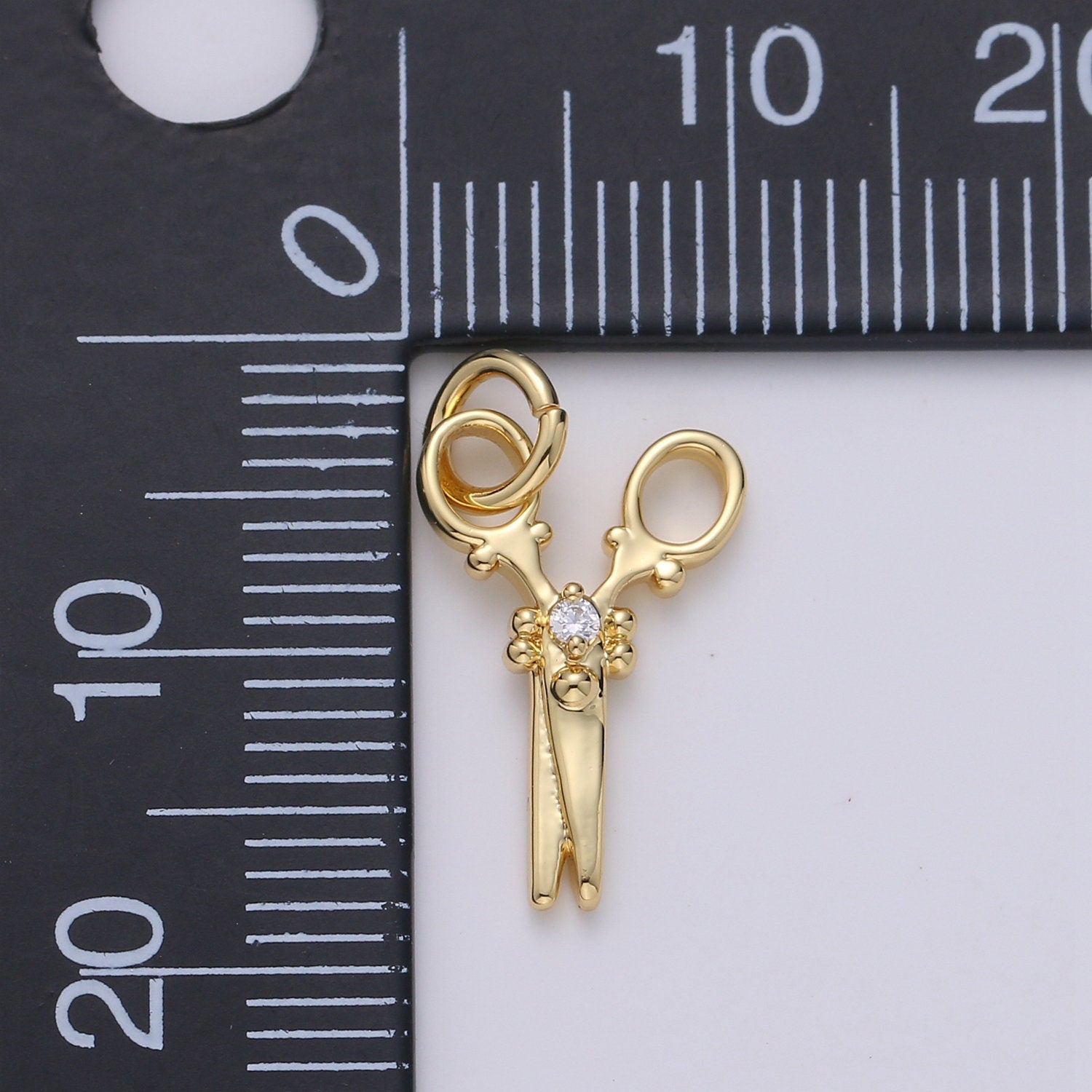 1pc 14k Gold Scissor Pendant Charm, Dainty scissor charm Pendant, For Jewelry Making Supply, CHGF-1663