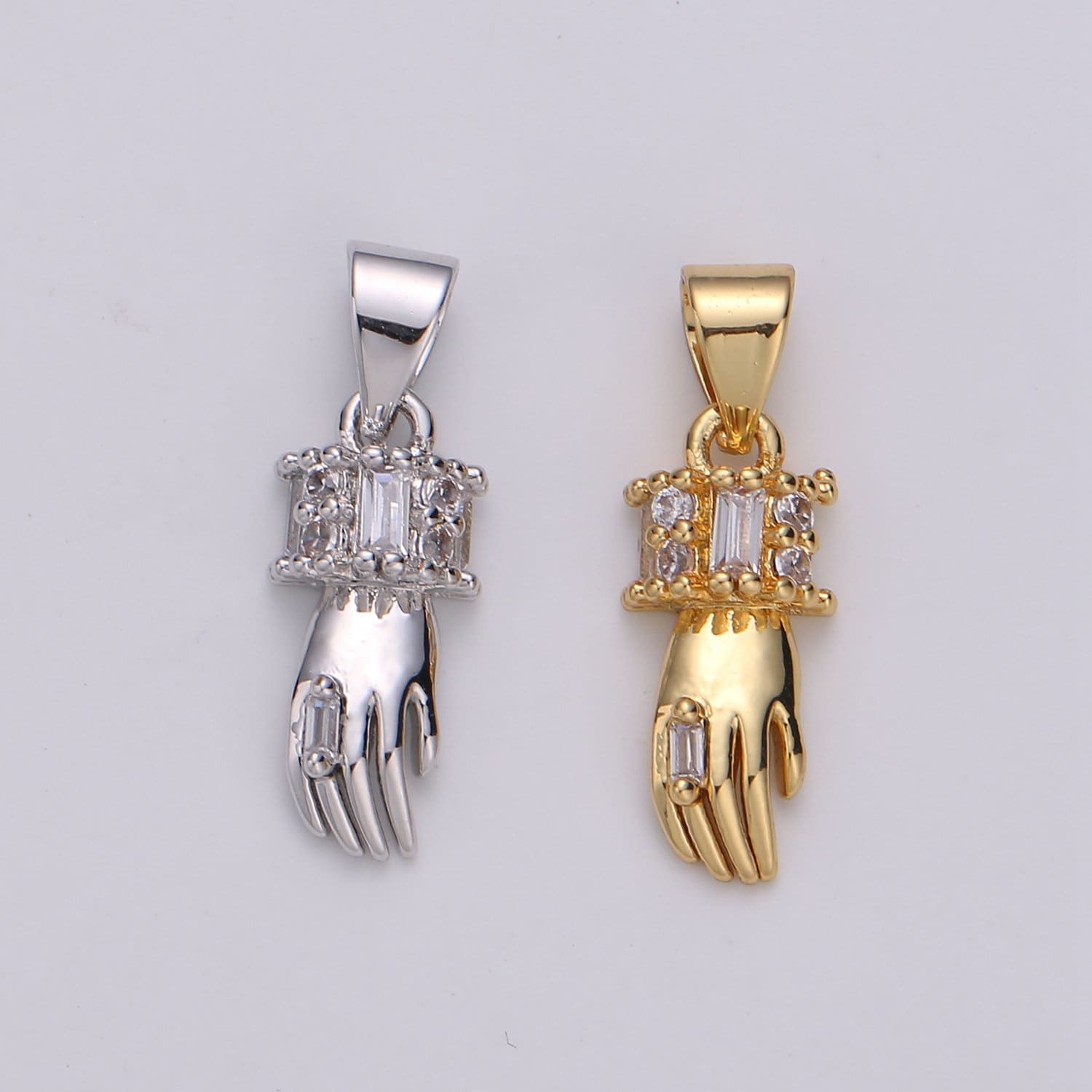 1pc Gold Micro Pave CZ Heart Pendant Charm, Gold Hand Micro Pave CZ Pendant Charm, Pendant, For DIY Jewelry,pdgf-173