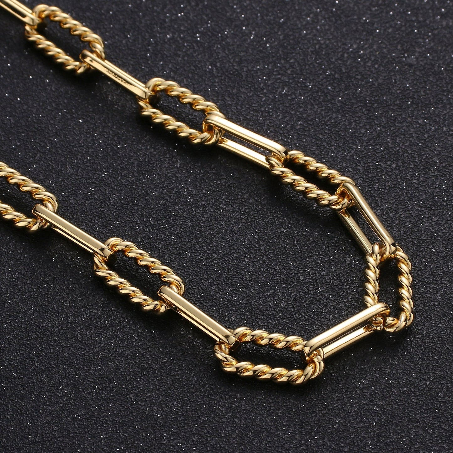 Gold Chunky Paper Clip Chain by Yard Large Twist Chain Wholesale bulk Chain Jewelry Making for Bold Statement Layer Necklace 8.5x13, 280