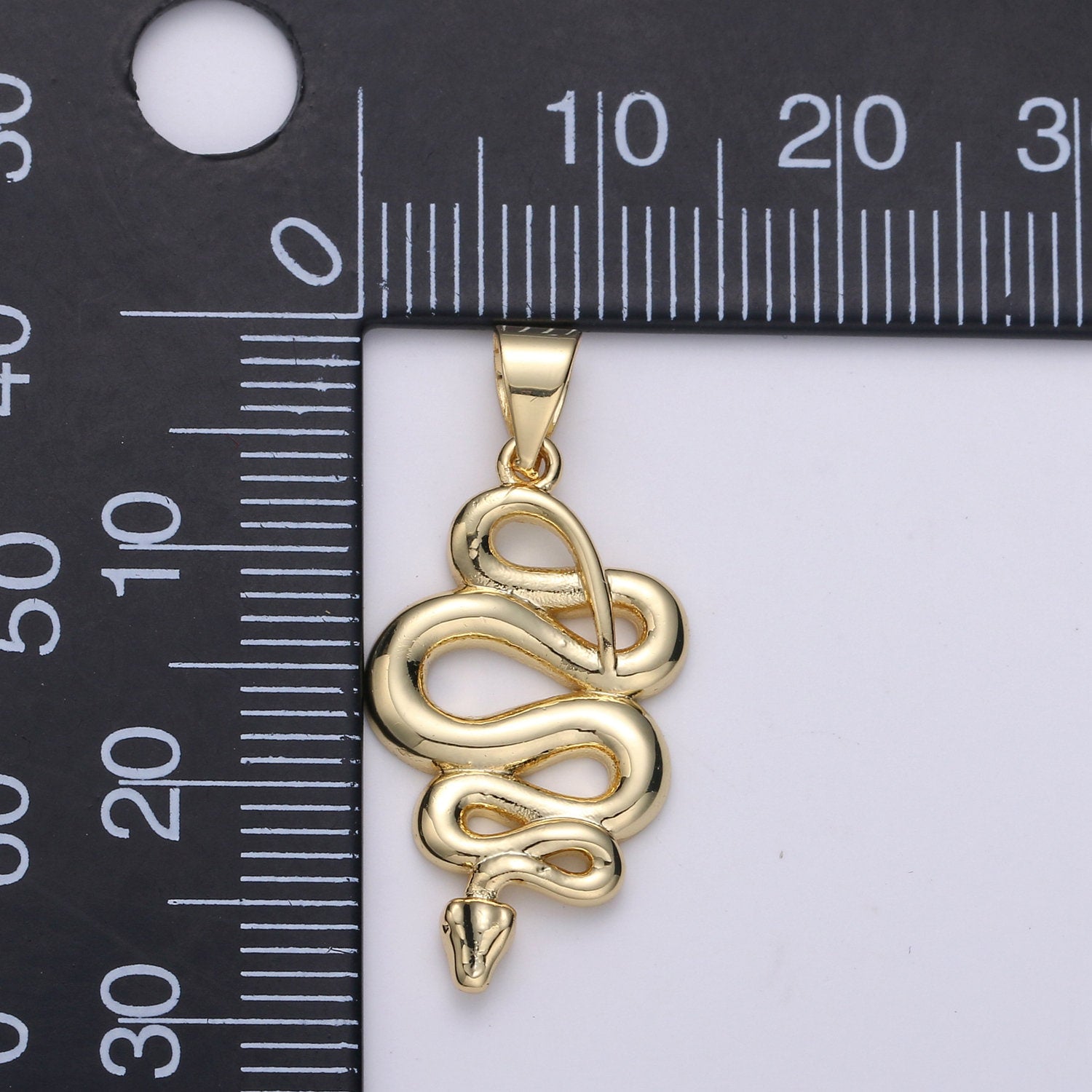 1pc 14k Gold Snake Charm, Gold Snake Pendant Charm, Charm, For Serpent Animal Jewelry Dangle Charm, PDGF-1816