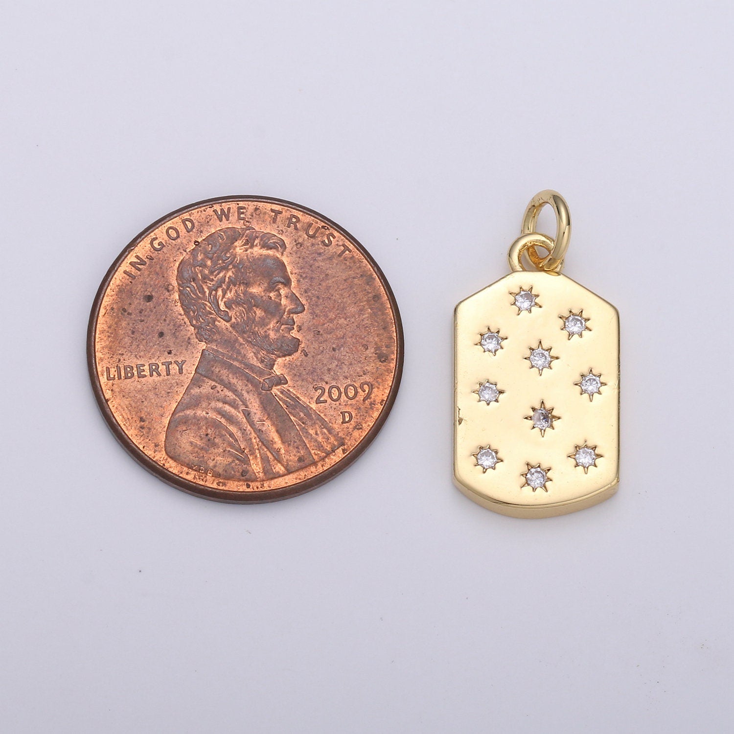 Micro Pave Star Pendant Dainty Star Charm Gold Celestial Dog Tag Charm Military Tag Jewelry Making Supply 24K Gold Findings,D-532