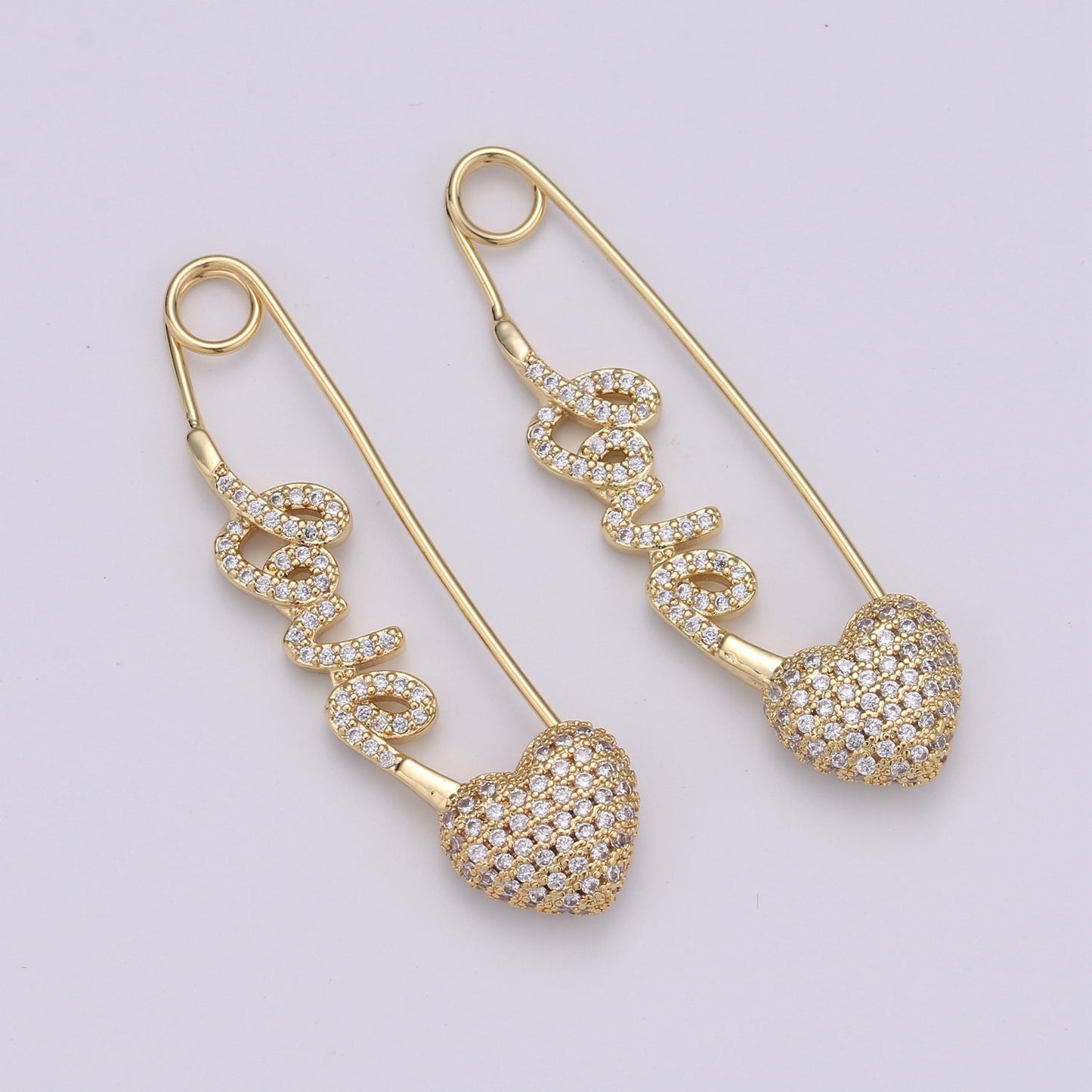 1x Bridal pins Clear Purple Teal bride safety pin wedding gift, Love pin, bridal brooch pin, 24k gold brooch Micro Pave Charm