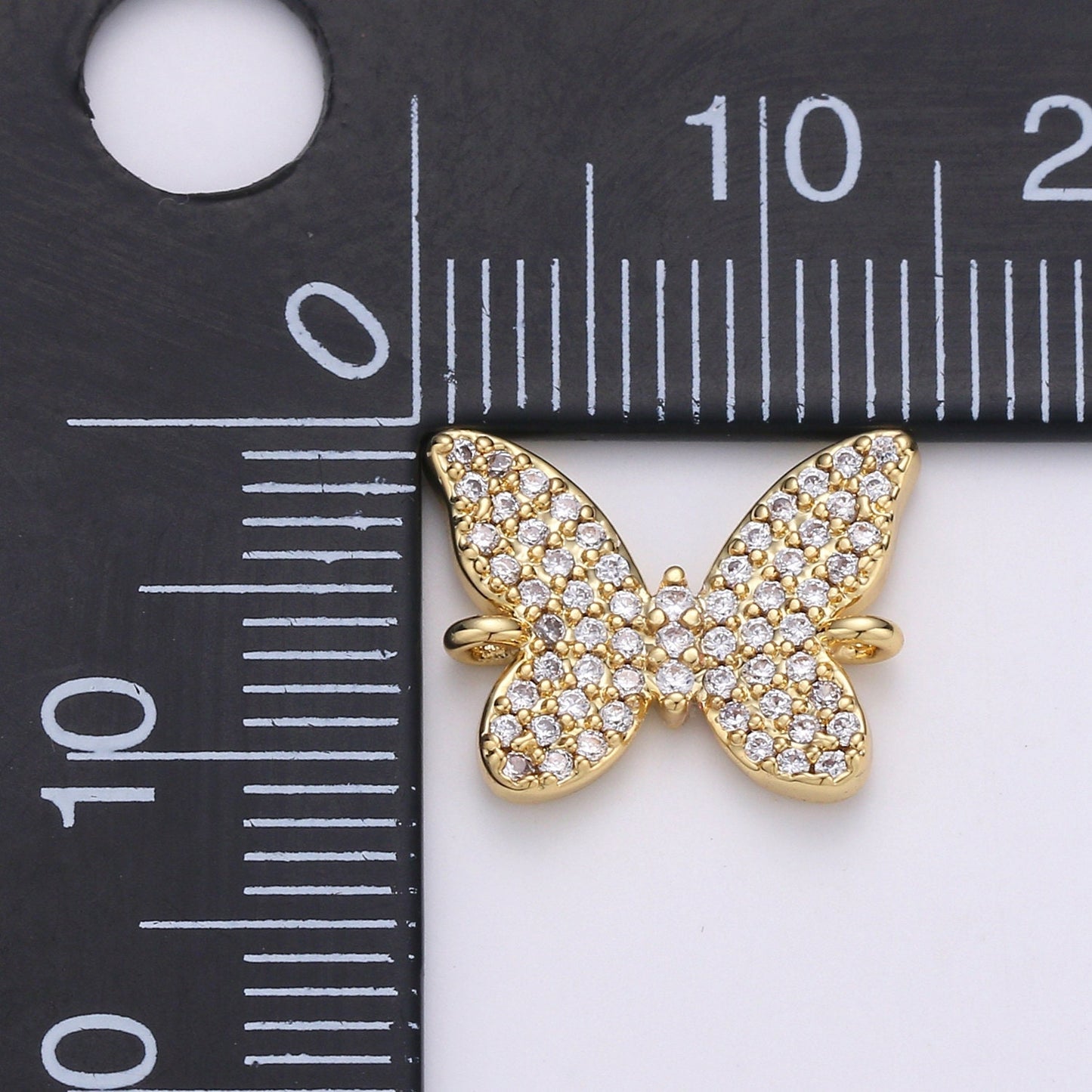 14K Gold Butterfly Connector - Dainty Link Connector- Cubic Mariposa Charm Connector- for Necklace Bracelet Component, F-501