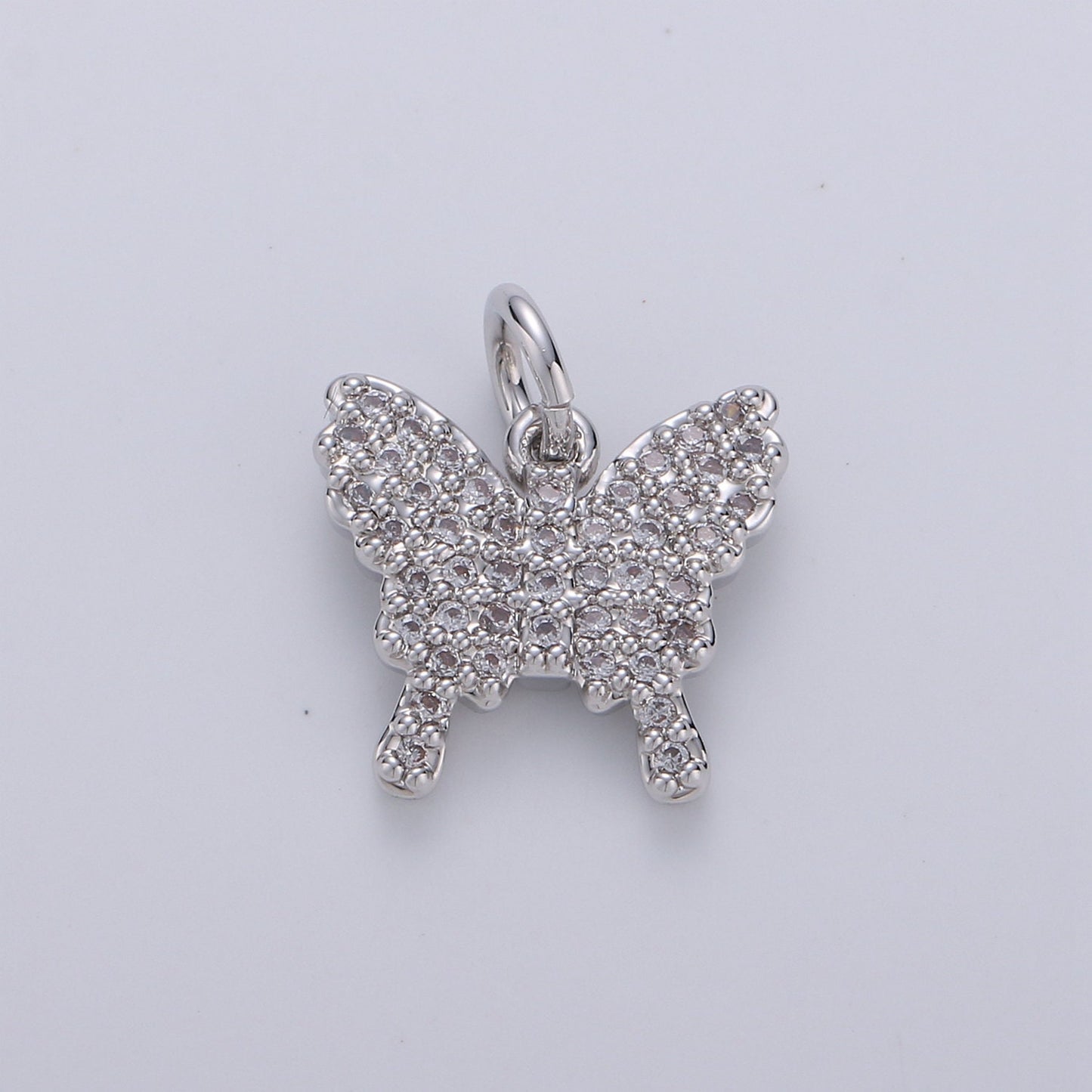 Mini 24k Gold Micro Pave Butterfly Charm, Cubic Zirconia Mariposa Pendant Charm for Bracelet Earring Necklace jewelry Supply
