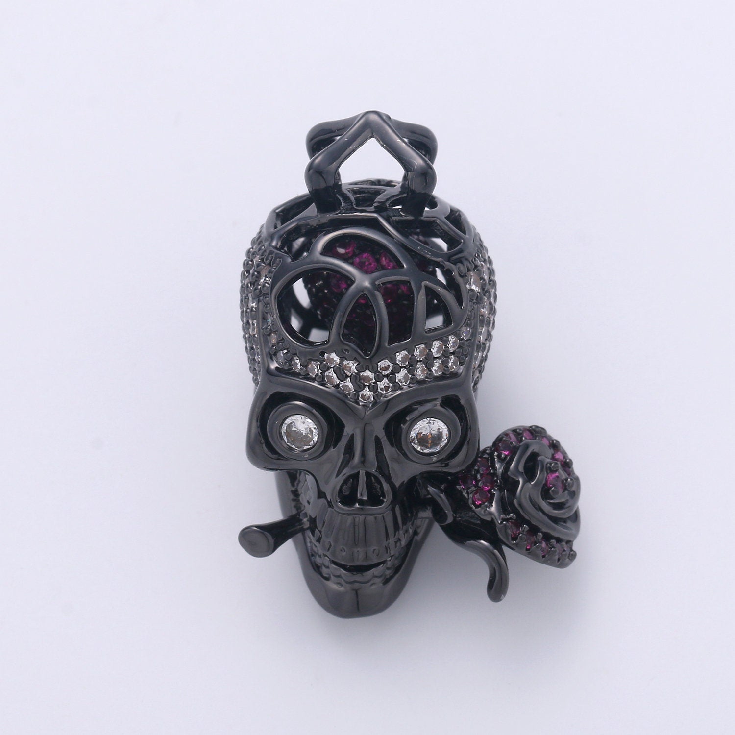 1pc 3D black eye skull charm/pendant, for DIY Jewelry Making European Charms Beaded Bracelet, Skull Neklace, 1836