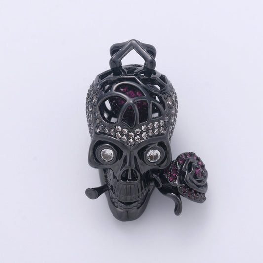 1pc 3D black eye skull charm/pendant, for DIY Jewelry Making European Charms Beaded Bracelet, Skull Neklace, 1836