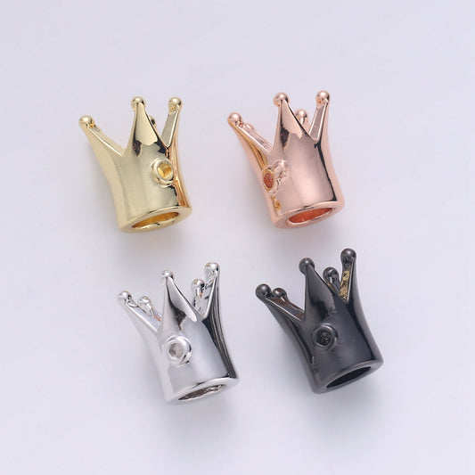 1pc Gold  Crown Beads,  Crown Bracelet Connector, For Bracelet Making Supply Findings, Hole Size 2mm, B-319