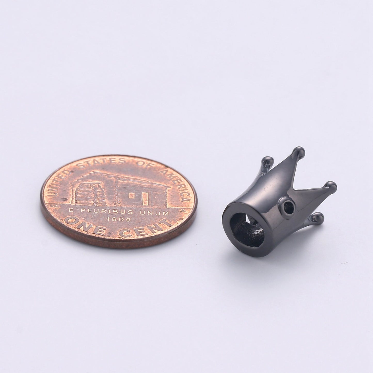 1pc Gold Crown Beads, Crown Bracelet Connector, For Bracelet Making Supply Findings, Hole Size 2mm, B-318