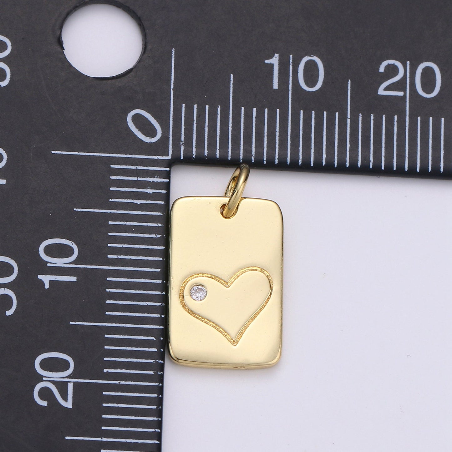Dainty Heart Pendant - 10x18 Charm, Heart Pendant, Gold Heart Medallion Charm Heart Charm Bracelet Earring Necklace