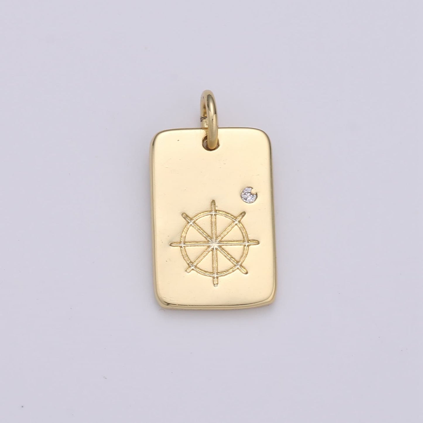 Dainty Wheels Pendant - 10x17 Charm, Wheel Pendant, Gold Wheel Medallion Charm Wheel Charm Bracelet Earring Necklace