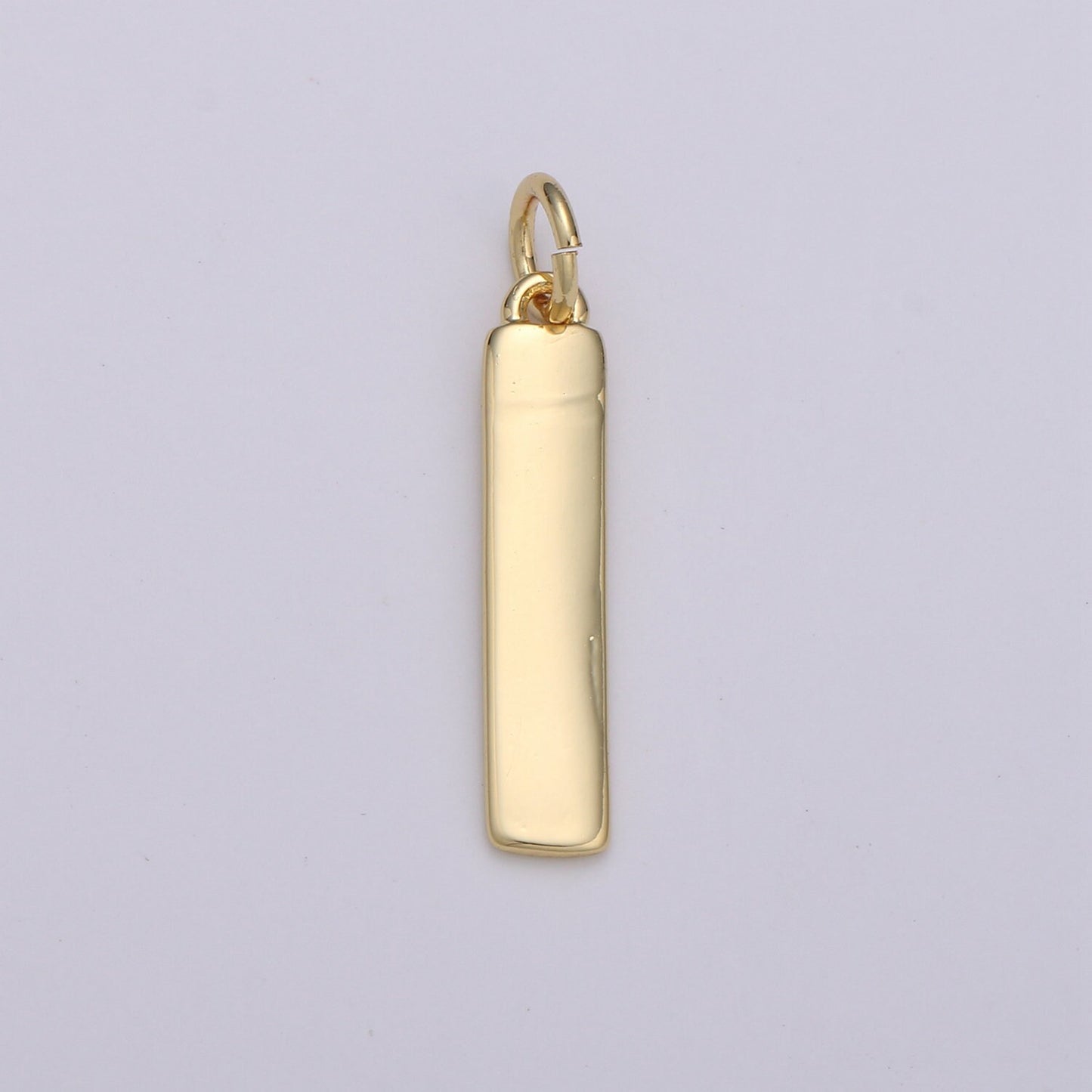1pc 24k Gold and Silver Long Rectangle Charm, Dainty Women Necklace, Charm, For DIY Jewelry, Gold Color, CHGF-1570, 1571