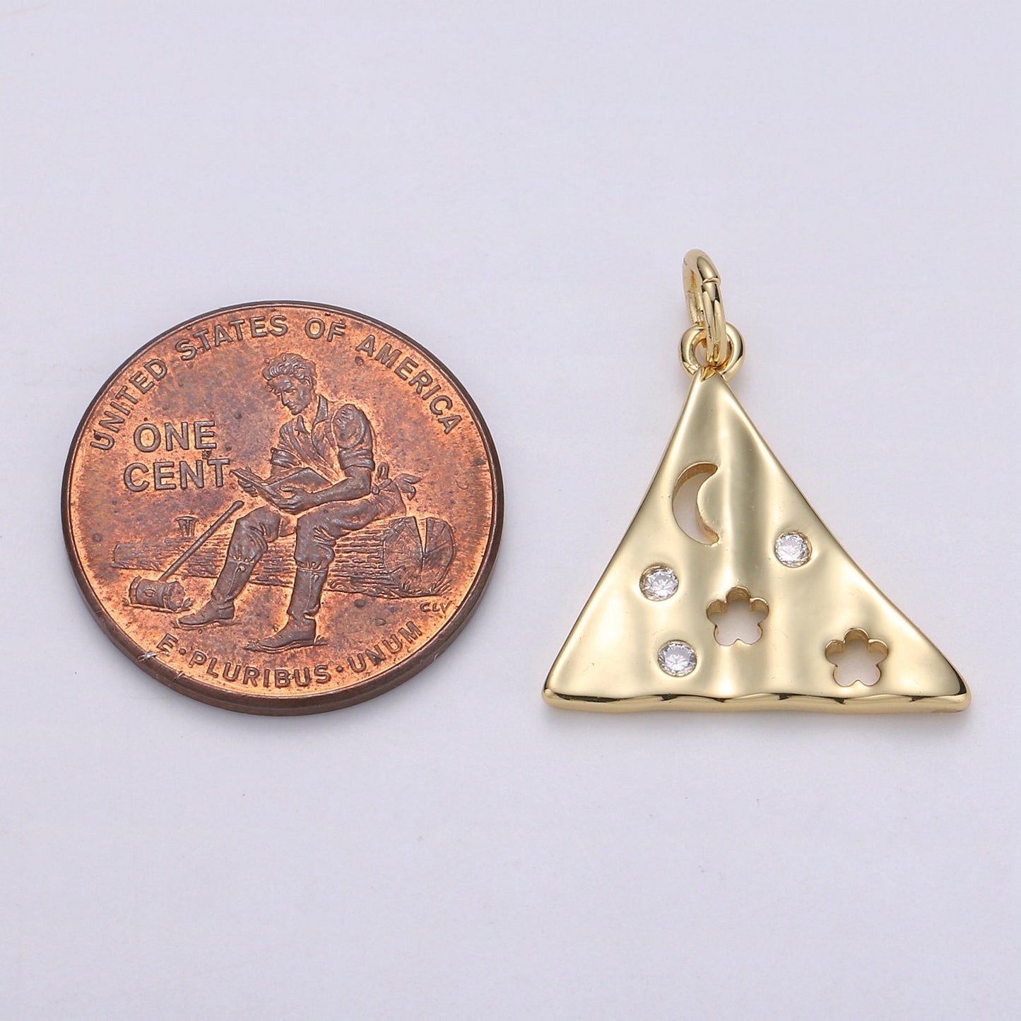 Dainty Triangle Charm Jewelry Gold Crescent Moon and star Charm Jewelry Making Supply 24K Gold Findings Charm Star Jewelry
