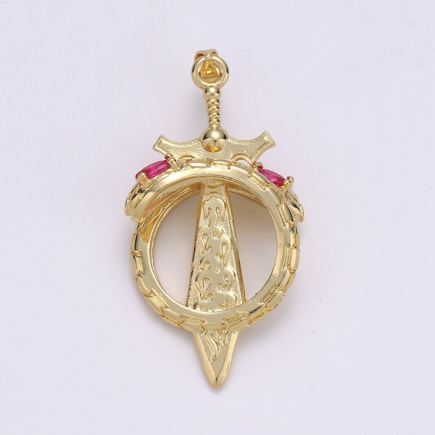 14K Gold Viking Sword Charm, Sword Pendant, 14K Gold sword Charm for Necklace Bracelet Supply