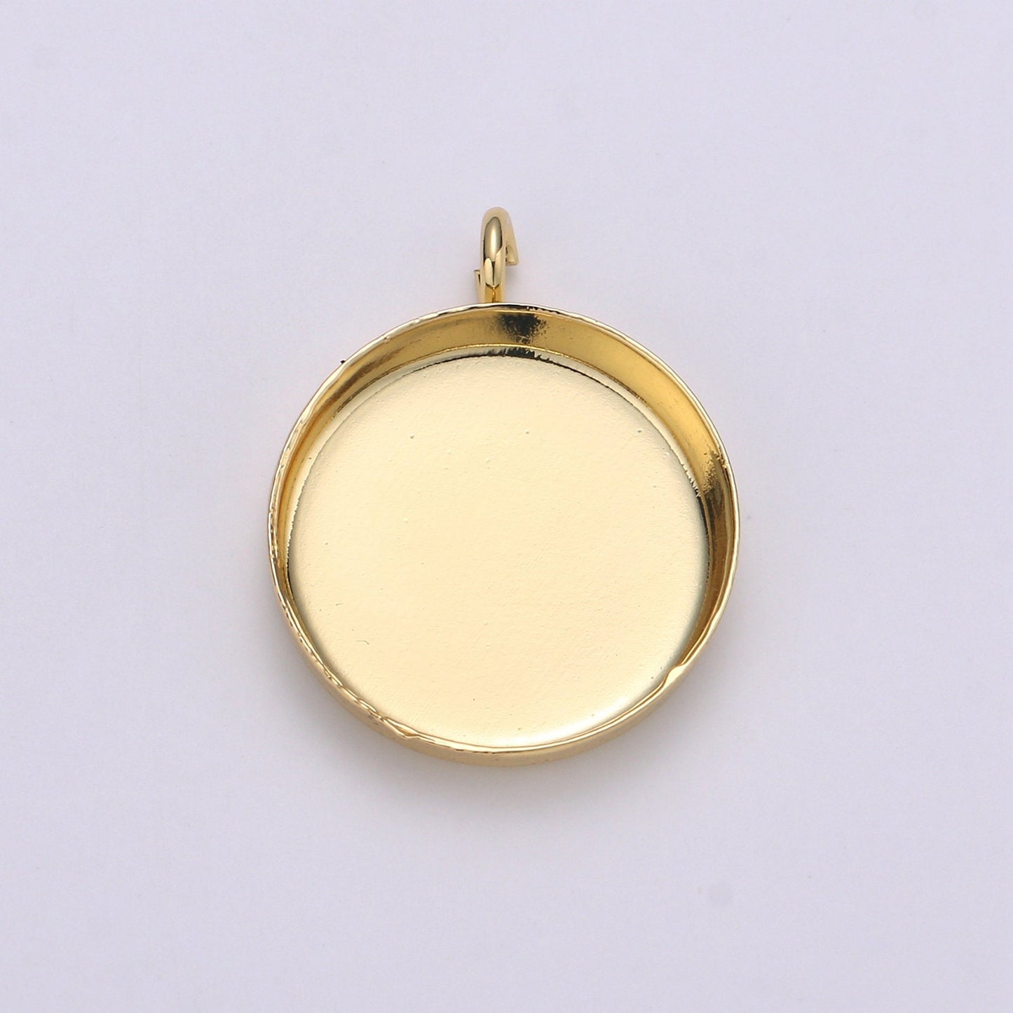 1pcs 14kGold Circular Bezel Cup Earring,Supplies for DIY Earring & Pendat Jewelry,Perfect for DIYRound Pendant Tray with Loop 926-928