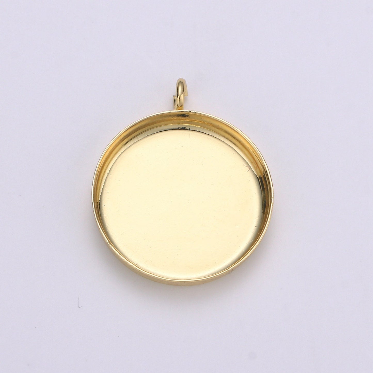 1pcs 14kGold Circular Bezel Cup Earring,Supplies for DIY Earring & Pendat Jewelry,Perfect for DIYRound Pendant Tray with Loop 926-928