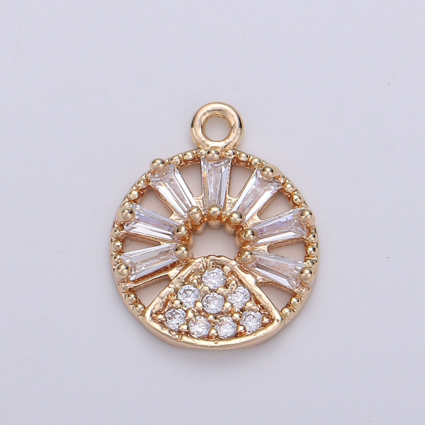 18K Gold Angel Charm, Micro Pave Cubic Zirconia Mini Pendant, Dainty beautiful Jewelry CharmBracelet Earring Necklace,Princess Cut CZ