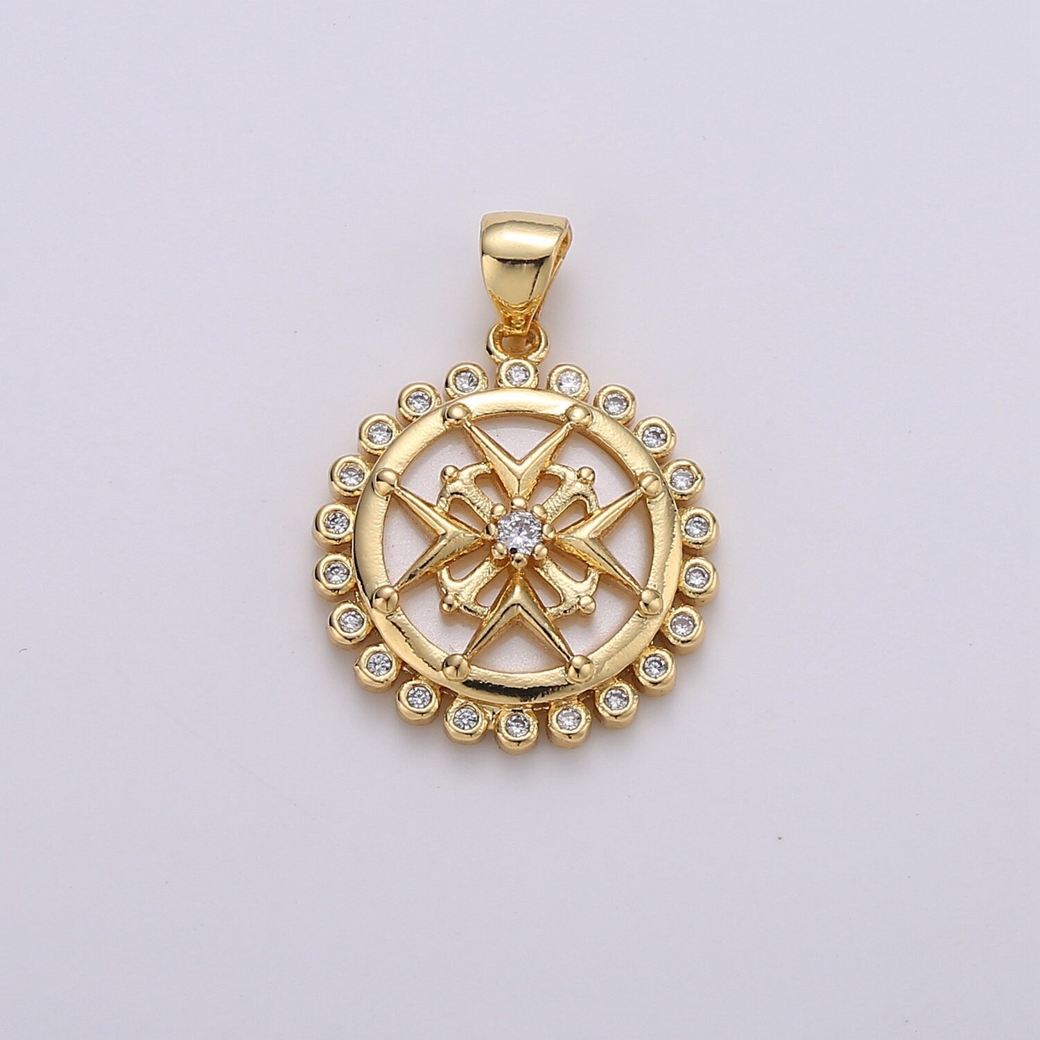 Medallion Charm ,Gold medallion Round Disc charm,Medallion pendant for Minimalist jewelry