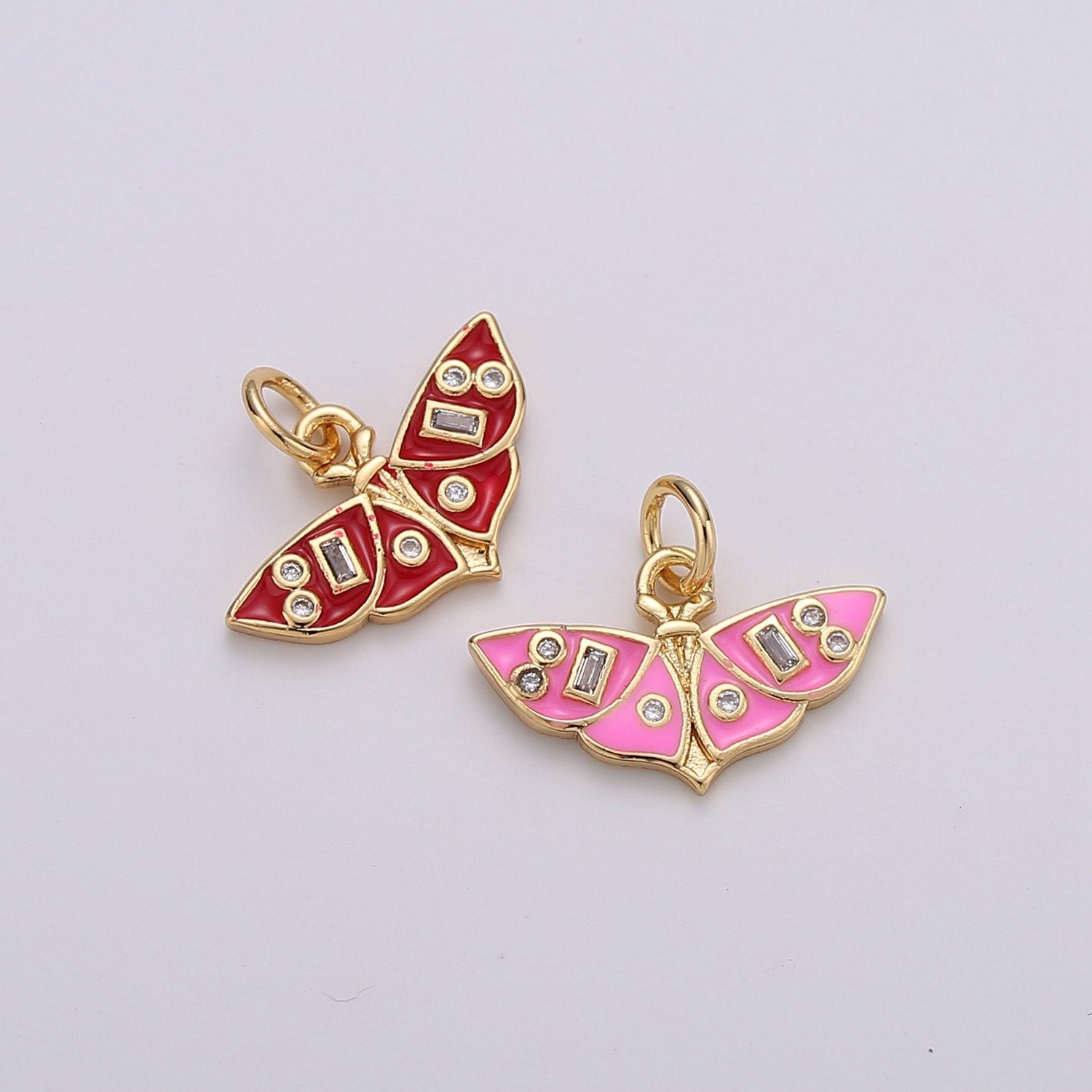 17X13MM Butterfly pendant,Colourful enamel butterfly charm,small animal findings, DIY jewellery supplies