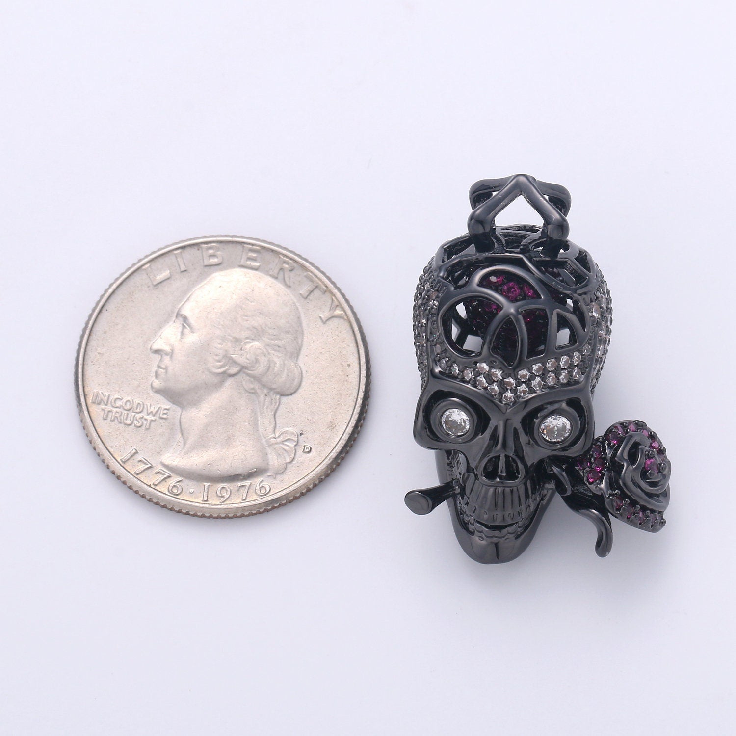 1pc 3D black eye skull charm/pendant, for DIY Jewelry Making European Charms Beaded Bracelet, Skull Neklace, 1836