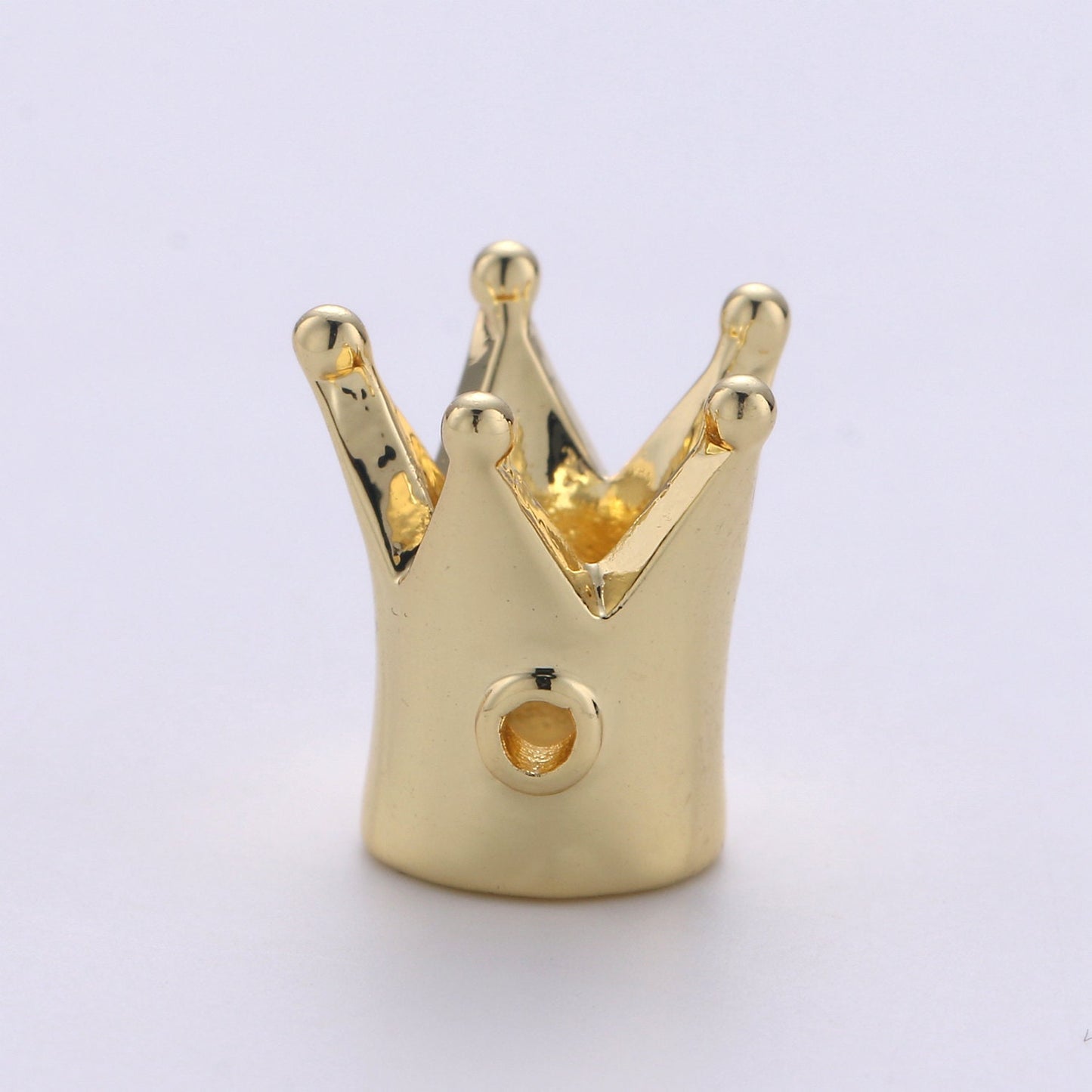 1pc Gold Crown Beads, Crown Bracelet Connector, For Bracelet Making Supply Findings, Hole Size 2mm, B-318