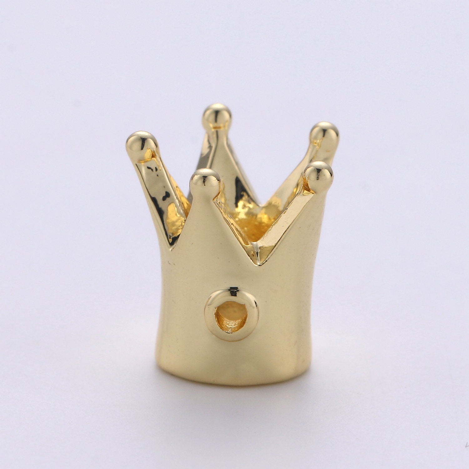 1pc Gold Crown Beads, Crown Bracelet Connector, For Bracelet Making Supply Findings, Hole Size 2mm, B-318