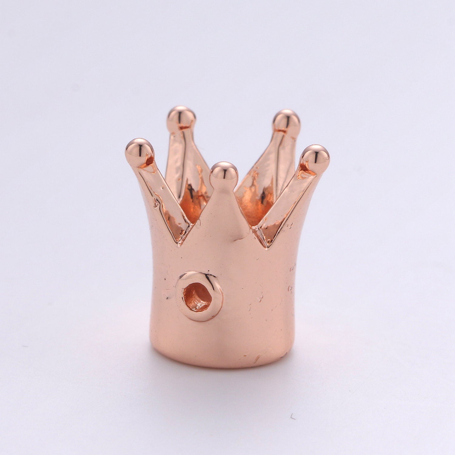 1pc Gold Crown Beads, Crown Bracelet Connector, For Bracelet Making Supply Findings, Hole Size 2mm, B-318