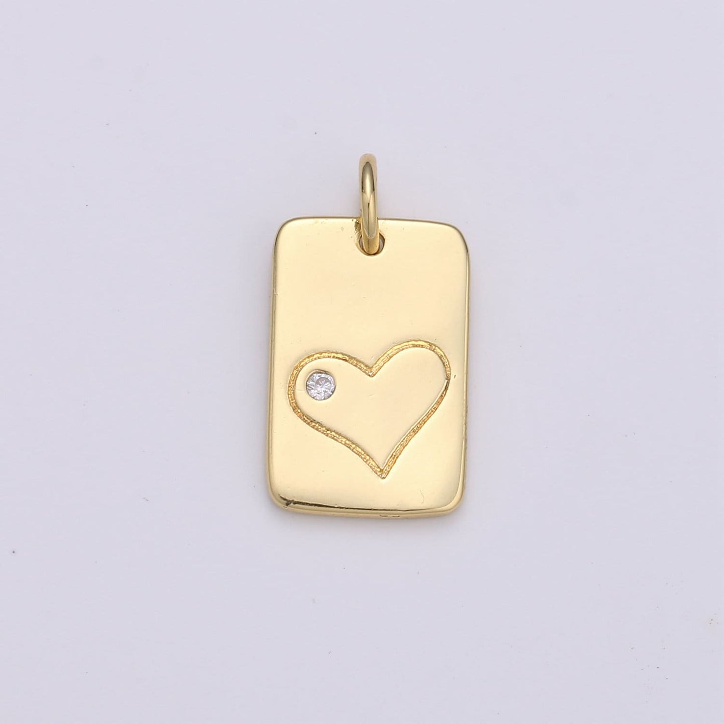 Dainty Heart Pendant - 10x18 Charm, Heart Pendant, Gold Heart Medallion Charm Heart Charm Bracelet Earring Necklace