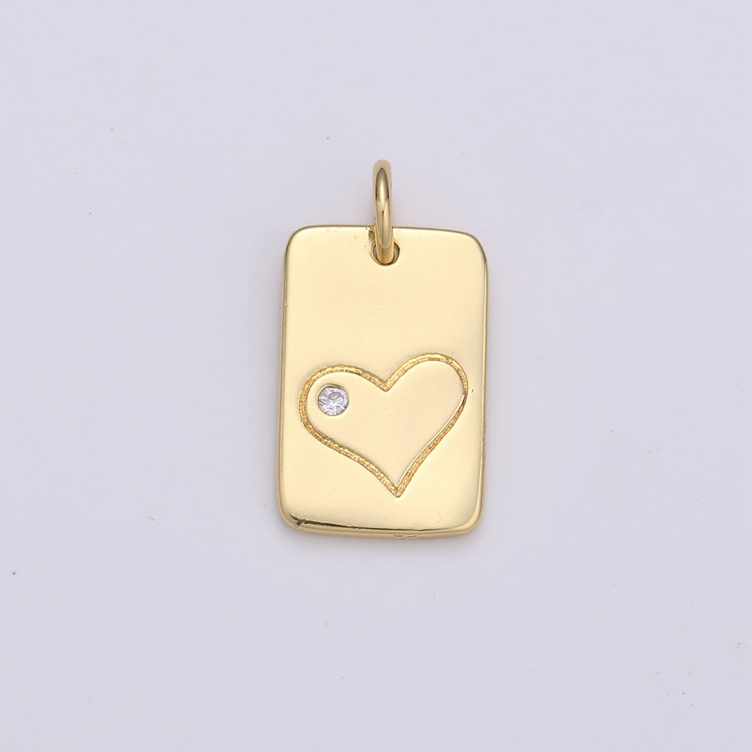 Dainty Heart Pendant - 10x18 Charm, Heart Pendant, Gold Heart Medallion Charm Heart Charm Bracelet Earring Necklace
