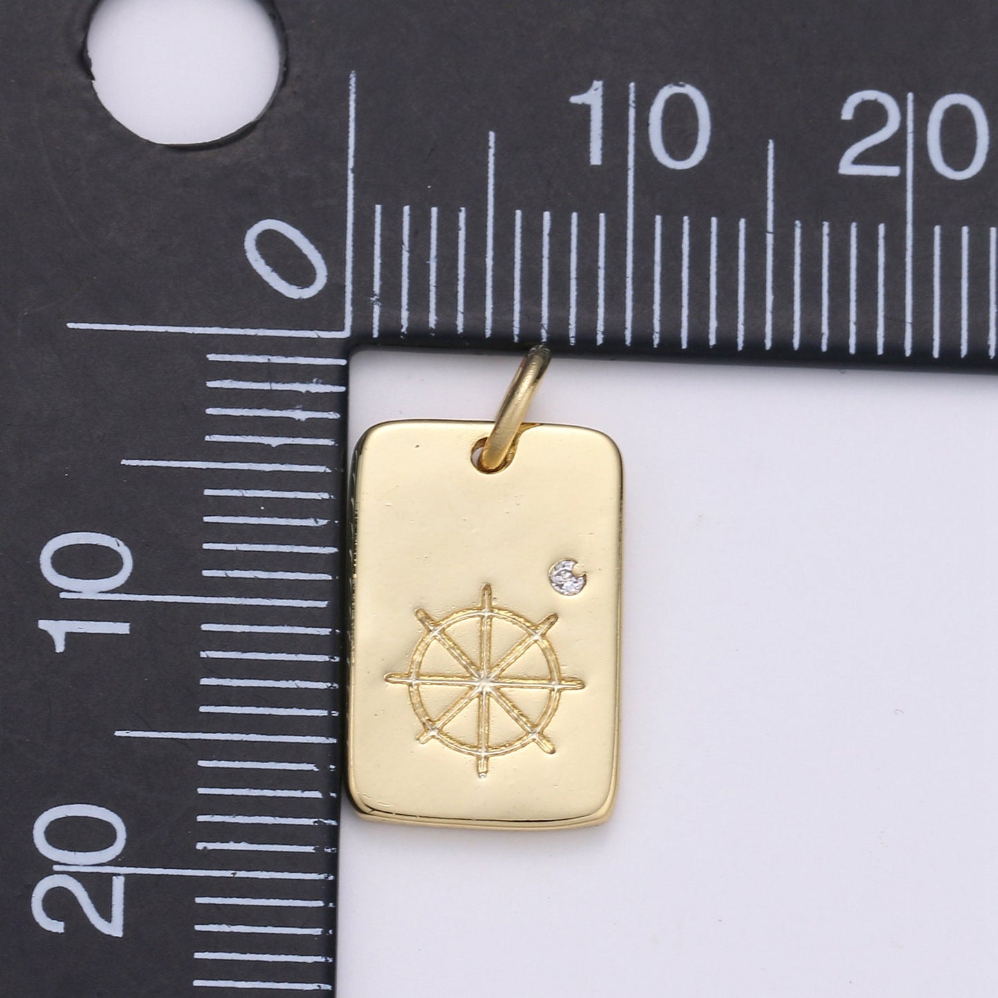 Dainty Wheels Pendant - 10x17 Charm, Wheel Pendant, Gold Wheel Medallion Charm Wheel Charm Bracelet Earring Necklace
