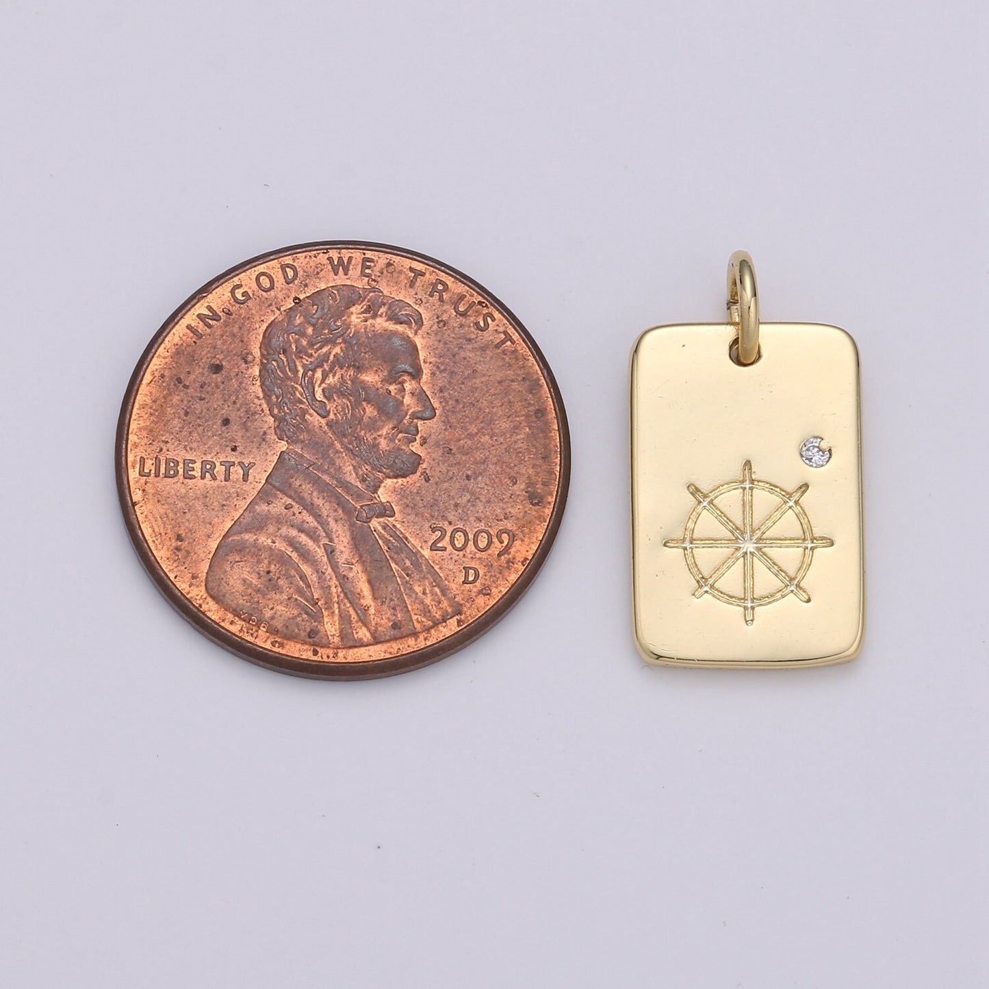 Dainty Wheels Pendant - 10x17 Charm, Wheel Pendant, Gold Wheel Medallion Charm Wheel Charm Bracelet Earring Necklace