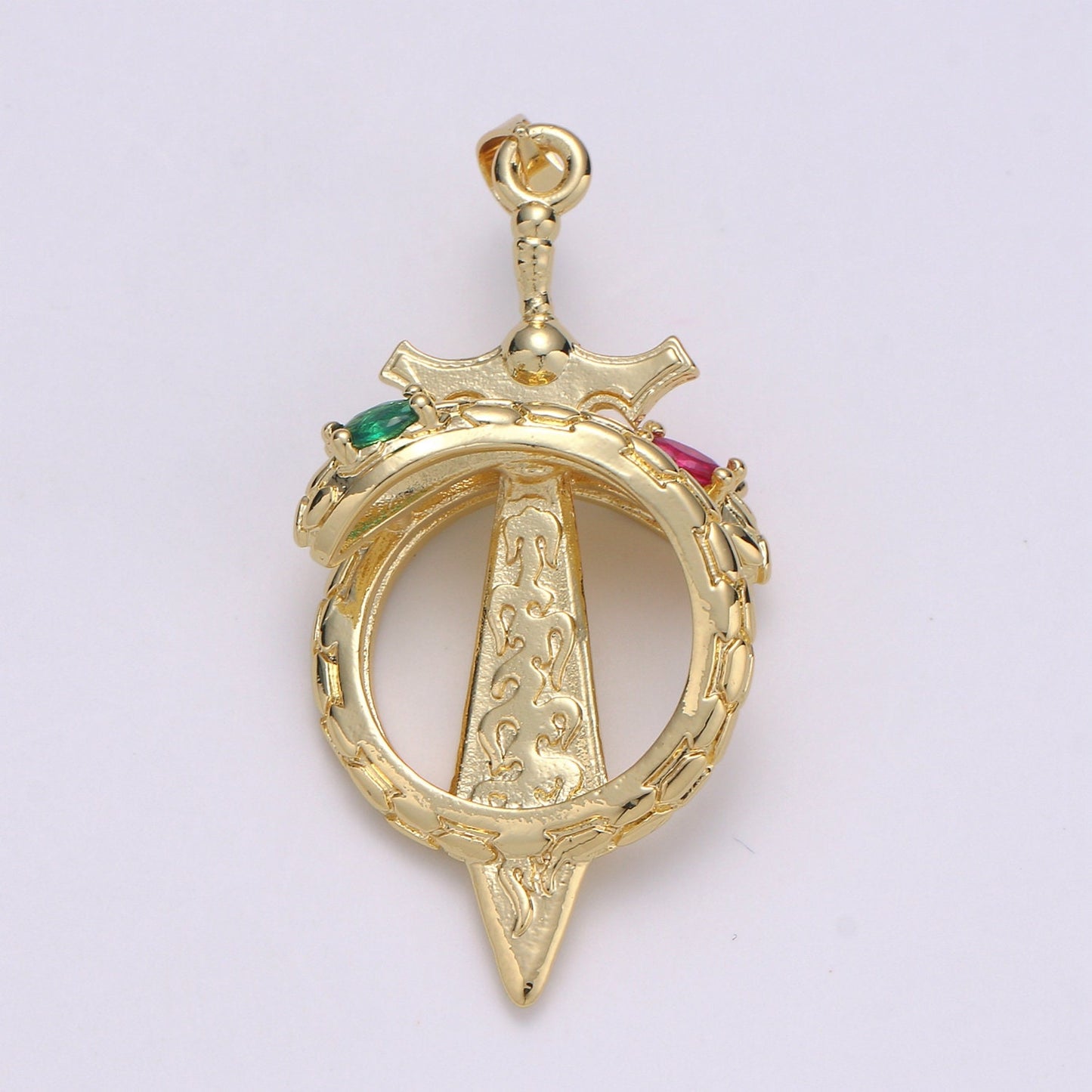 14K Gold Viking Sword Charm, Sword Pendant, 14K Gold sword Charm for Necklace Bracelet Supply