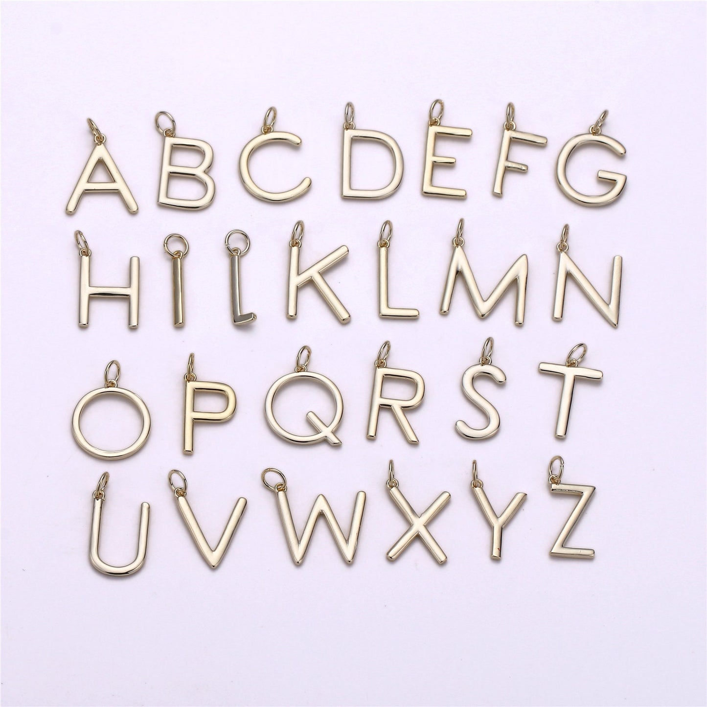 Gold Letter Charms, Personalized Charm, Initial Charms, Bracelet Charms, Mini Pendant Charms forNecklace Alphabet 20x14mm ALPH-16