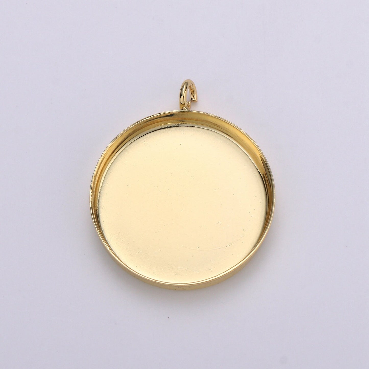 1pcs 14kGold Circular Bezel Cup Earring,Supplies for DIY Earring & Pendat Jewelry,Perfect for DIYRound Pendant Tray with Loop 926-928