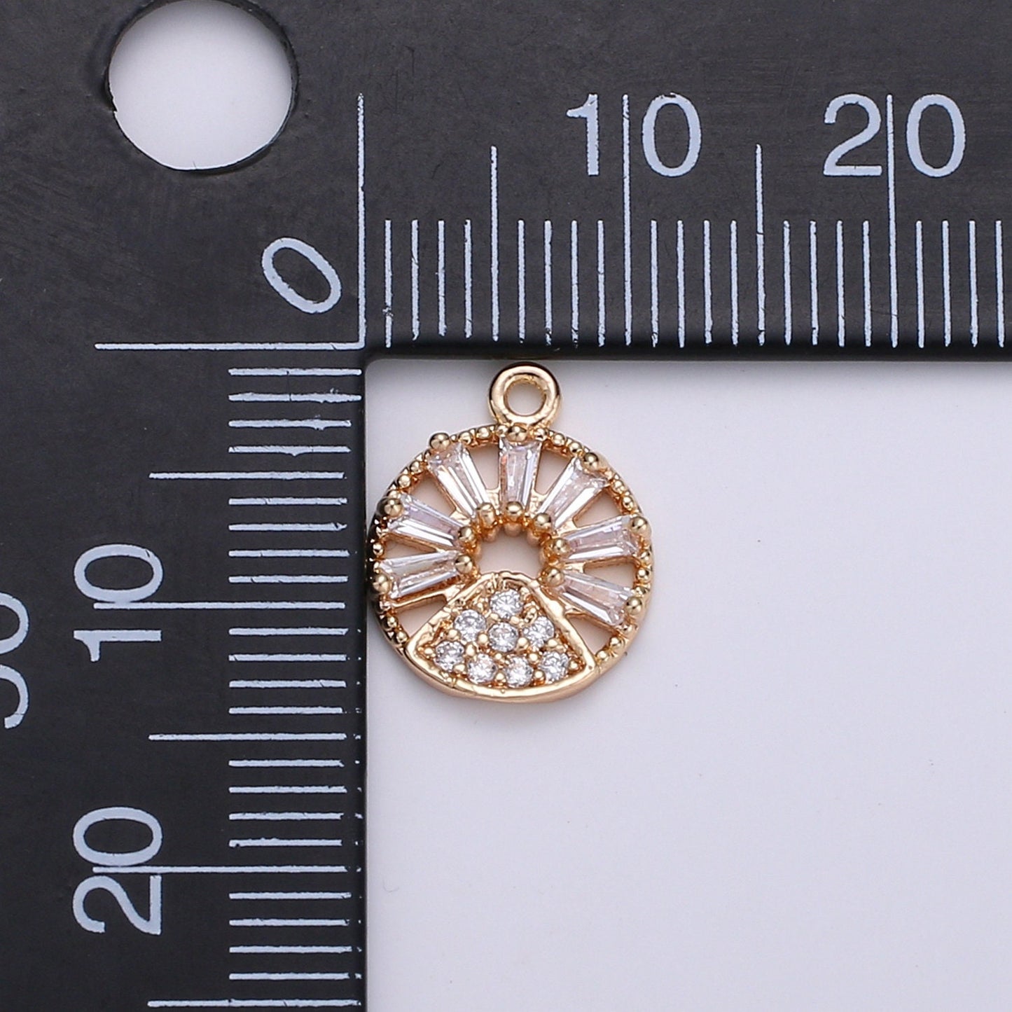 18K Gold Angel Charm, Micro Pave Cubic Zirconia Mini Pendant, Dainty beautiful Jewelry CharmBracelet Earring Necklace,Princess Cut CZ