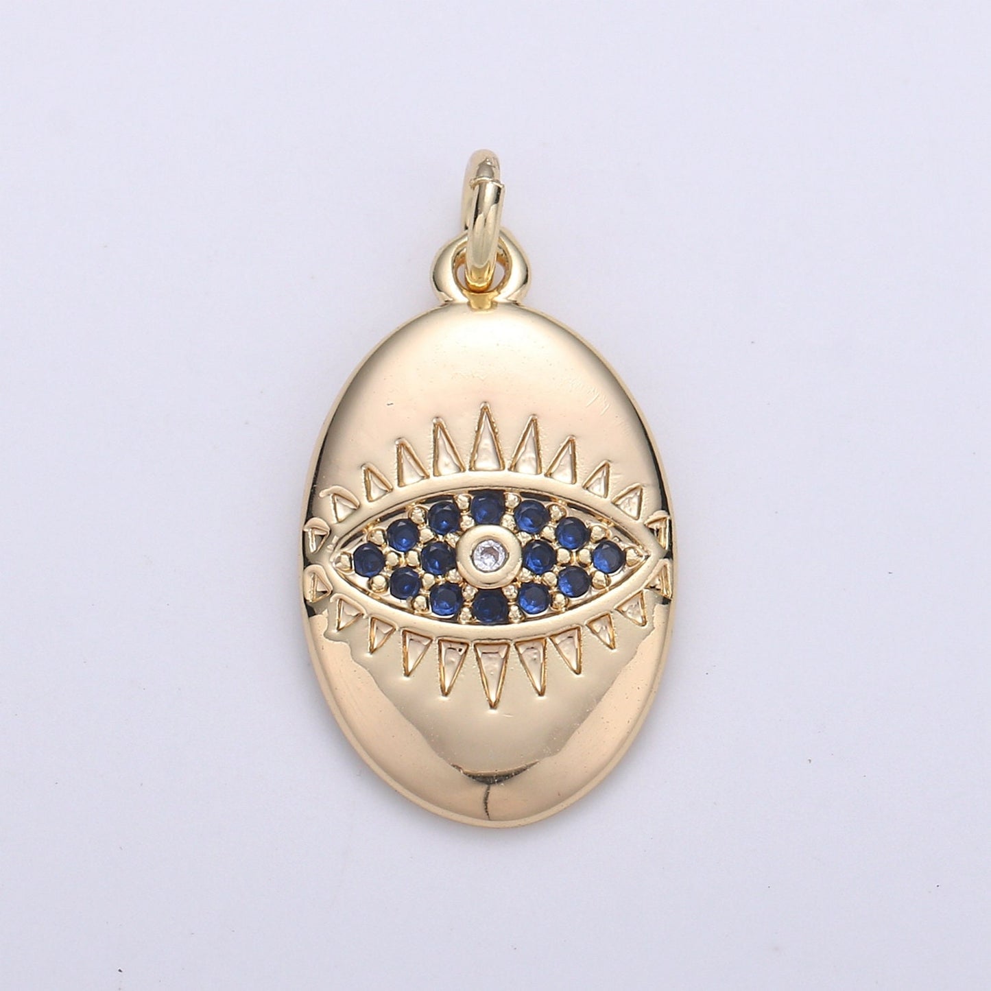 1pc 18k Gold Micro Pave CZ Evil Eye Pendant Charm, For DIY Jewelry, Red, Blue, Green,Clear CZ Evil Eye Charm