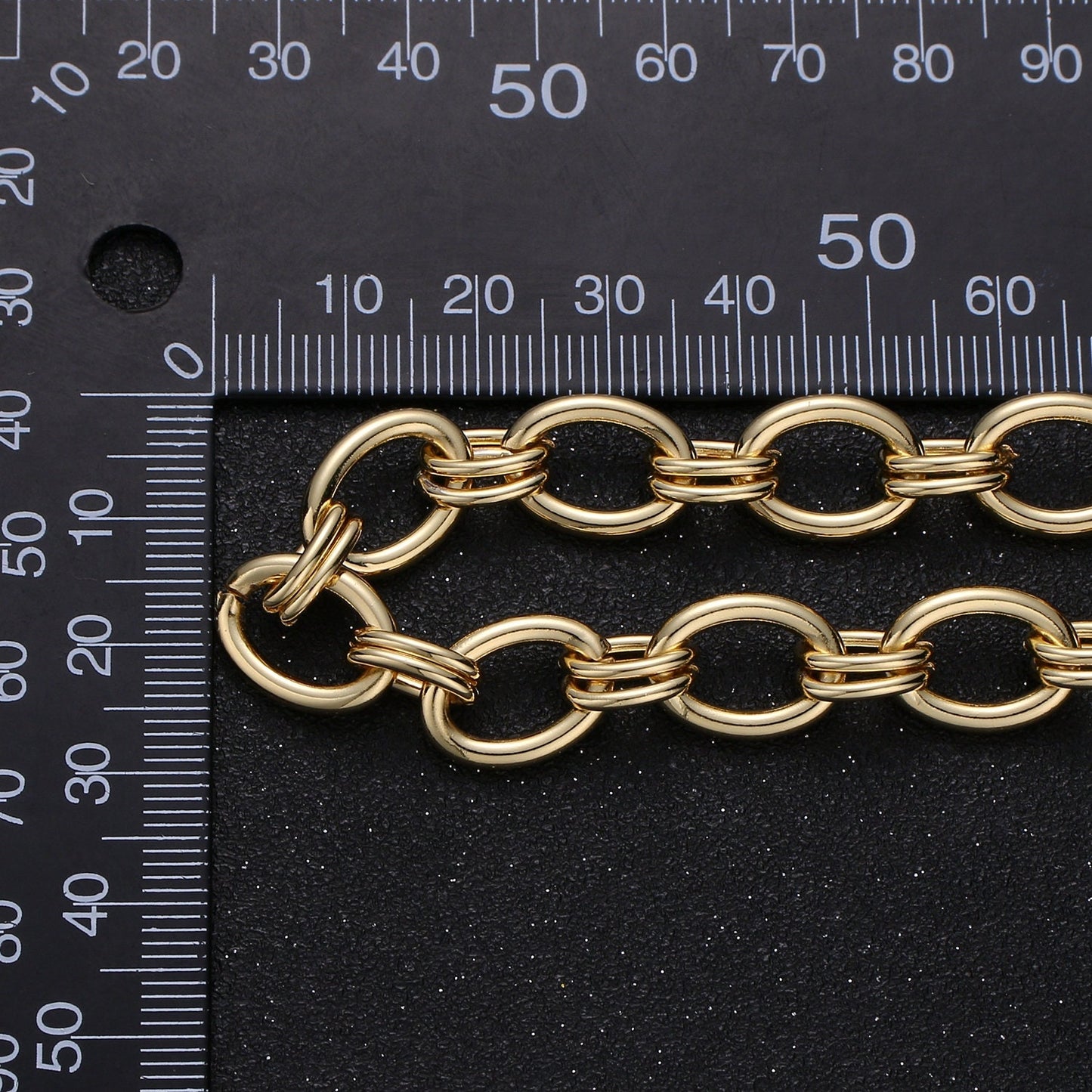 24K Gold Filled Oval Rolo Chain by Yard, Gold Filled Oval Link Chain by Foot, Wholesale bulk Roll Chain for DIY Craft, Width 11 mm-Roll-306