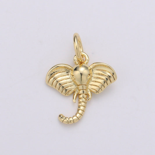 Teeny Tiny Elephant Charm Dainty Elephant Pendant 14kt Gold Charm Animal Necklace // Gift for Her Birthday Baby Shower Gift chgf 569
