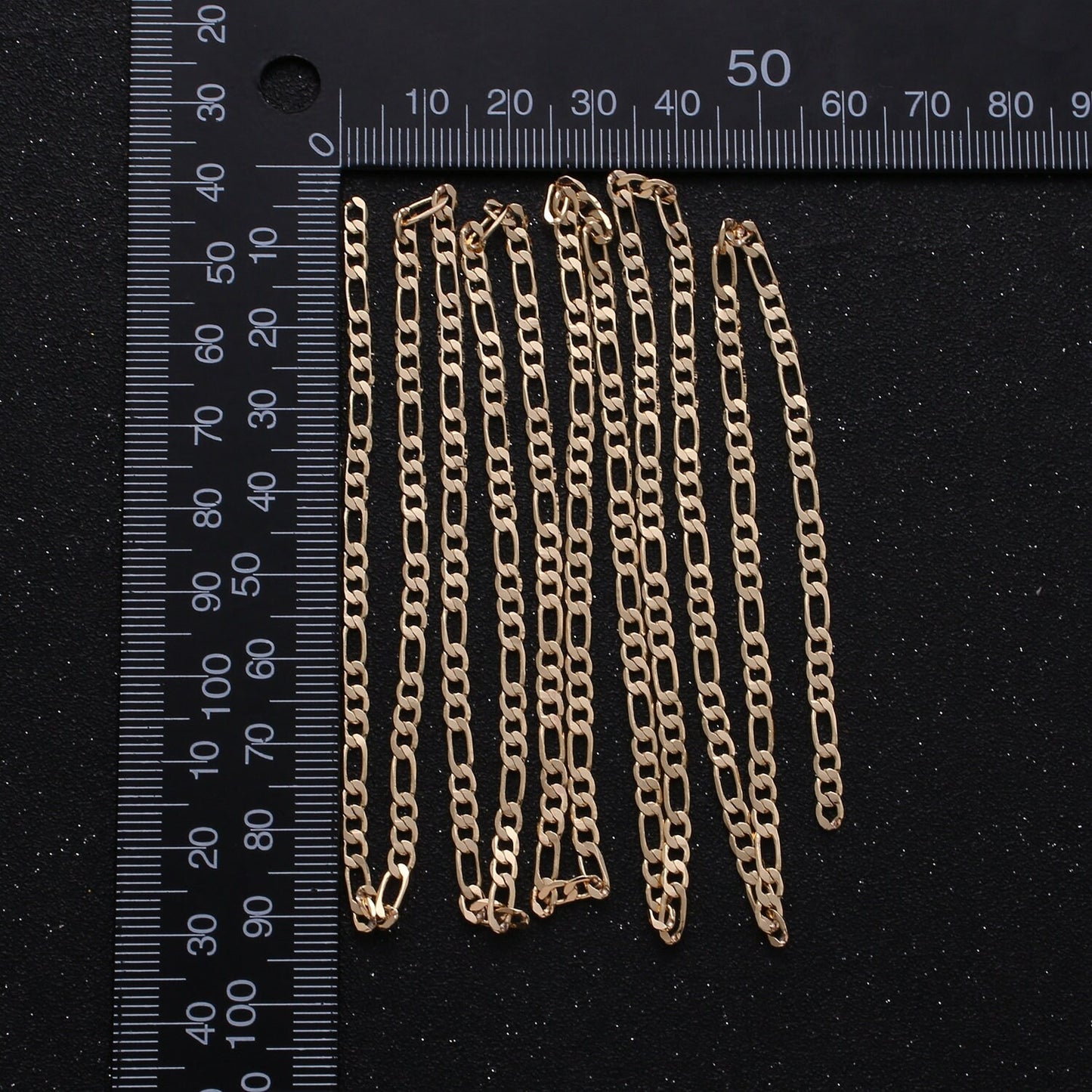 24K Gold Figaro Chain by Yard, Link Cable Link Elongate Chain, Wholesale bulk Roll Chain Jewelry Making 2.8 mm width,roll-275