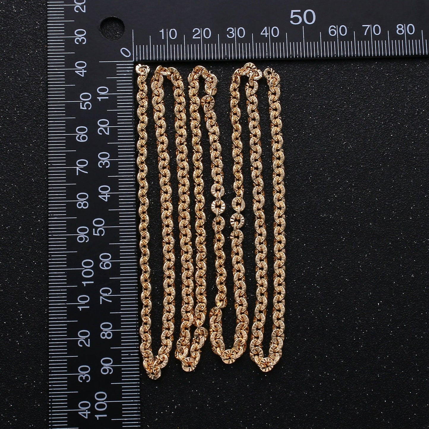 24K Gold ShinyRollo Chain by Yard, Gold Bold Fancy Chain by Foot, Wholesale bulk Roll Chain for Jewelry Making, Width 4.1mm, 265
